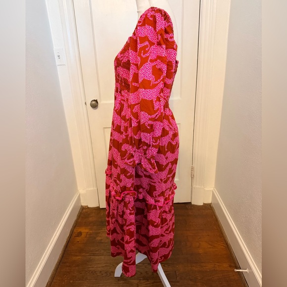 Crosby by Mollie Burch jumping jaguars long dress women’s L - Picture 2 of 4